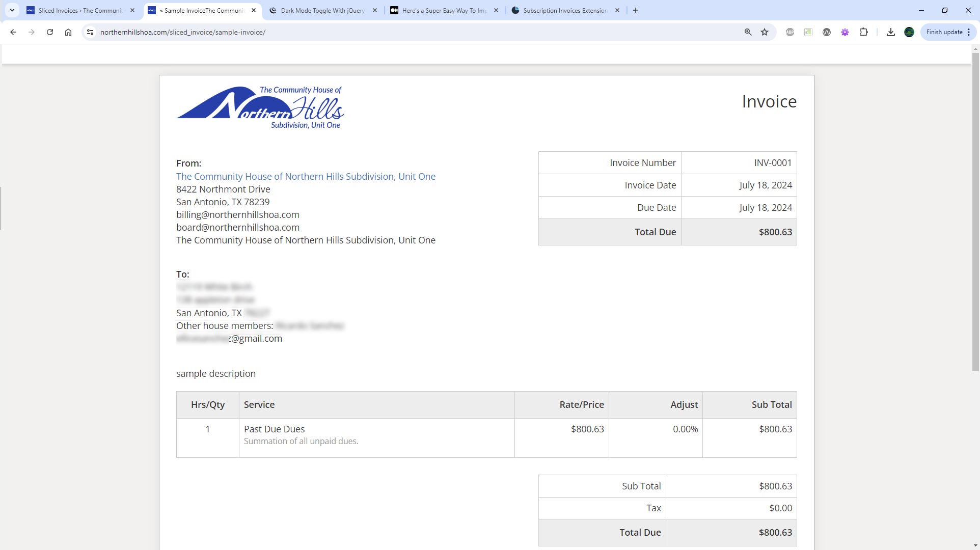 Invoice Screenshot